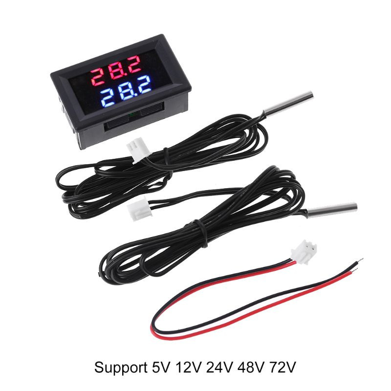 Dc 5V-80V Precision Dual Display Digital Termometrs Monitor Panel Meter 2 N Dropship