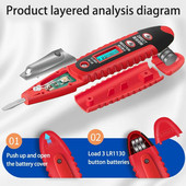 Pen Tester ANENG Stilo de măsurare a electricității Detector de tensiune prin inducție fără contact Tester Pen Tester Creion Instrumente de afișare LCD