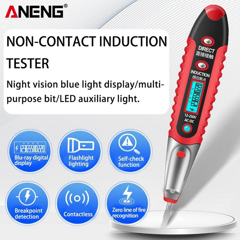 Pen Tester ANENG Stilo de măsurare a electricității Detector de tensiune prin inducție fără contact Tester Pen Tester Creion Instrumente de afișare LCD