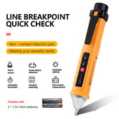 Цифрови детектори за AC/DC напрежение Интелигентен безконтактен тестер Писалка Измервател 12-1000V ток електрически сензор Тест молив с батерия