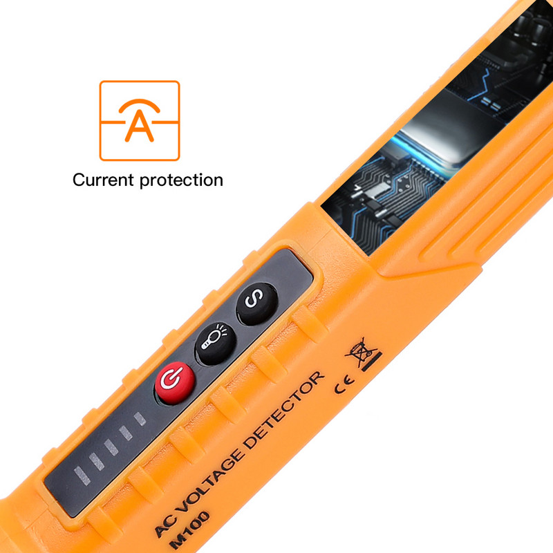 Цифрови детектори за AC/DC напрежение Интелигентен безконтактен тестер Писалка Измервател 12-1000V ток електрически сензор Тест молив с батерия