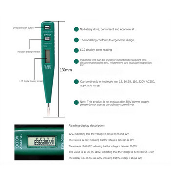 Μετρητές τάσης στυλό Ηλεκτρονικό ηλεκτρόμετρο επαγωγής Ψηφιακή οθόνη χωρίς μπαταρίες Όργανα οικιακής ανάλυσης Μετρητές τάσης