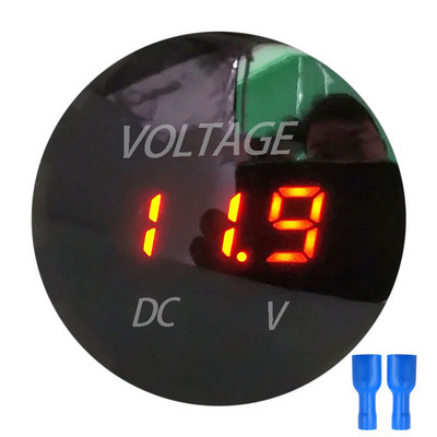 Αδιάβροχο D3 Voltmeter 5-48v Dc Digital Voltmeter Round Mini Display Voltmeter Tester Fireproof Panel Led Electrical Tools