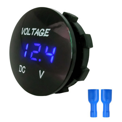 Αδιάβροχο D3 Voltmeter 5-48v Dc Digital Voltmeter Round Mini Display Voltmeter Tester Fireproof Panel Led Electrical Tools
