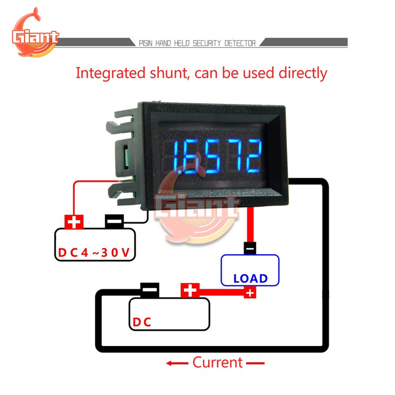 Uus DC4-30V 0,36" 5-kohaline 0-3A alalisvoolu ampermeeter digitaalne voolu paneelmõõtur Ampermõõtur Tester detektor LED-ekraan Sisseehitatud šunt