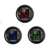 12-24V autós mini vízálló kettős feszültségű VA háromjegyű kerek LED panel digitális feszültségmérő árammérő teszter monitor kijelző feszültségmérő