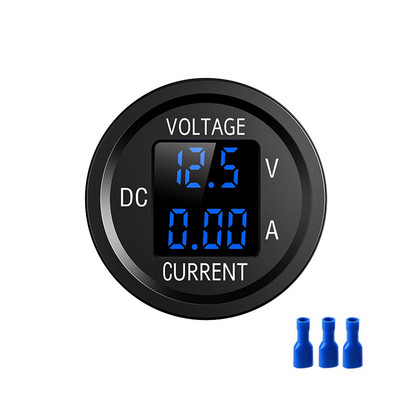 12-24V autós mini vízálló kettős feszültségű VA háromjegyű kerek LED panel digitális feszültségmérő árammérő teszter monitor kijelző feszültségmérő