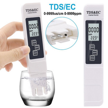1PC бял дигитален тестер за качество на водата Обхват 0 9990 Многофункционален измервател на температурата за чистота на водата TEMP тестер