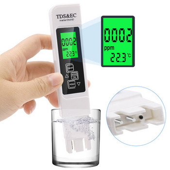 1 Σετ 3 σε 1 TDS EC Meter Temperature Tester Pen Πολυλειτουργικός ψηφιακός ελεγκτής ποιότητας νερού για ελεγκτής καθαρότητας νερού TEMP PPM