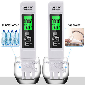 1 Σετ 3 σε 1 TDS EC Meter Temperature Tester Pen Πολυλειτουργικός ψηφιακός ελεγκτής ποιότητας νερού για ελεγκτής καθαρότητας νερού TEMP PPM