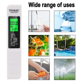 1 комплект 3 In1 TDS EC Meter Тестер за температура Pen Многофункционален цифров тестер за качество на водата за чистота на водата TEMP PPM тестер