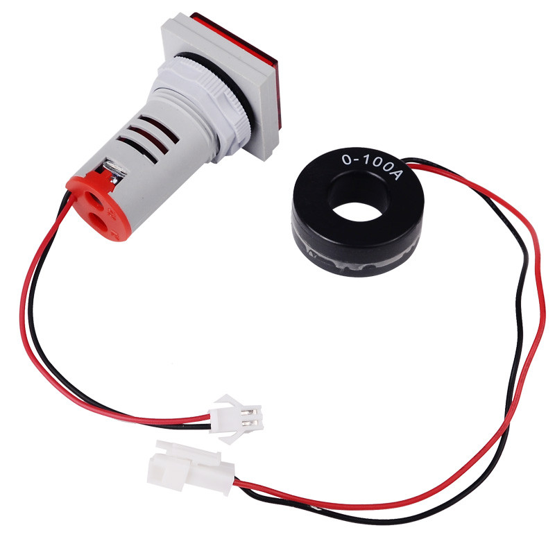 ST17A ruut 22 mm ampermeetri voolumõõtur 0-100 A ampermeetri näidik Valgusvoolu tester signaaltuli elektrivoolu tester