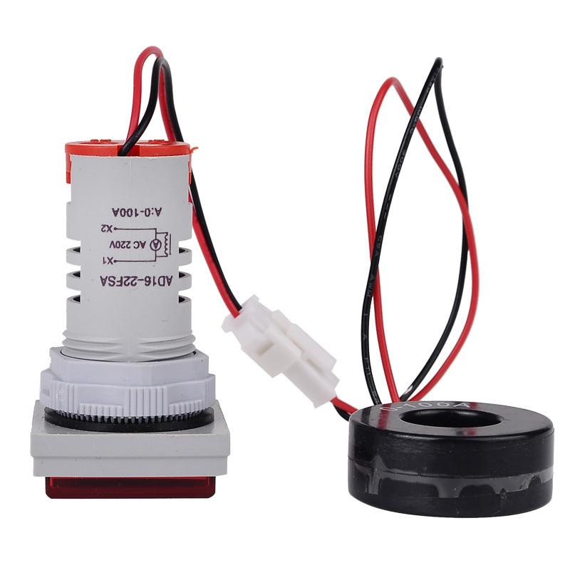 ST17A ruut 22 mm ampermeetri voolumõõtur 0-100 A ampermeetri näidik Valgusvoolu tester signaaltuli elektrivoolu tester