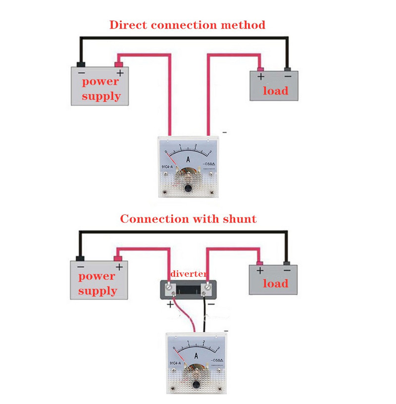 Analoogvoolu paneelmõõtur 91C4 koos 75 mV šundiga vooluahela testimiseks Ampertesteri mõõtur 1 komplekt