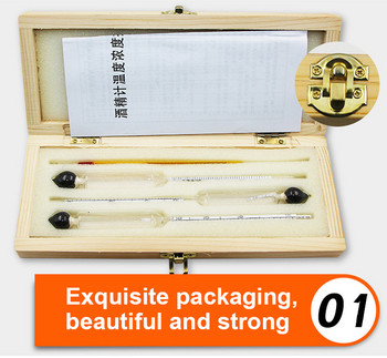 4 gab Hidrometra spirta mērītāja komplekts 0 līdz 100% spirta mērītāja testeris + termometrs vīna mērītājs Vintage alkohola koncentrācijas mērītāja rīks