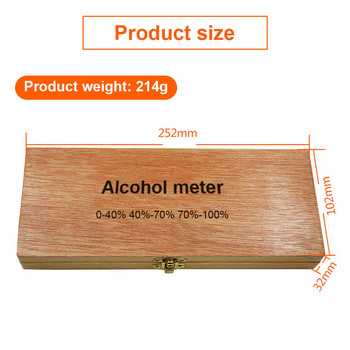 4 gab Hidrometra spirta mērītāja komplekts 0 līdz 100% spirta mērītāja testeris + termometrs vīna mērītājs Vintage alkohola koncentrācijas mērītāja rīks