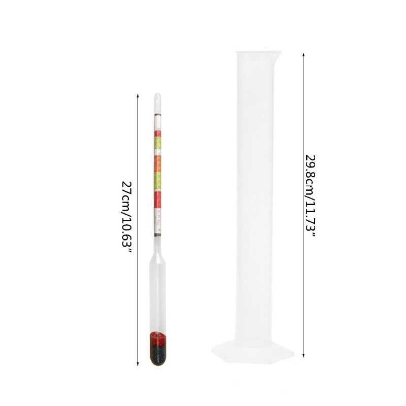 Sör alkoholmérő 0,990-1,160 Hordozható 3 az 1-ben alkoholmérő Hidrométer Üvegmérő 250 mm Otthoni sörborkészítő eszköz 50 LB