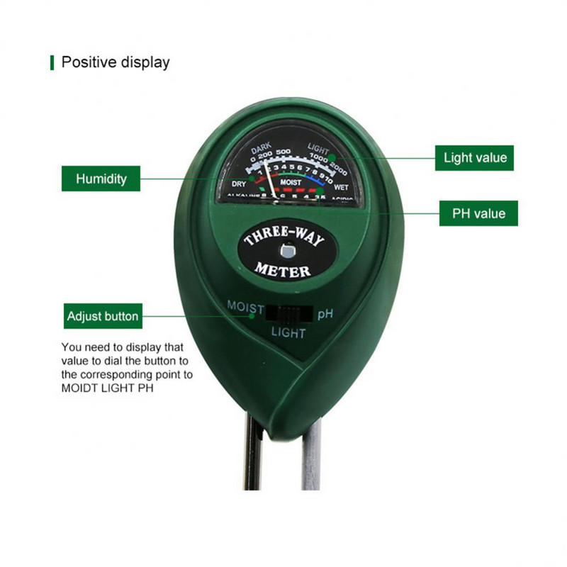 Ph Detector Sunlight 3 In1 Αισθητήρας υγρασίας Οξύτητα Υγρασία Ph Test Εδάφους Υγρασία Ph Meter Αξεσουάρ κήπου Εργαλεία