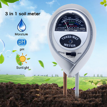 3 в 1 pH-метър на почвата Слънчева светлина PH-тестер Киселинност на растенията Влажност PH монитор Детектор Градински цветя Сензор за измерване на влажност на почвата