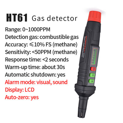 HABOTEST rašiklio tipo degiųjų dujų nuotėkio detektorius 0-1000 PPM garso ir ekrano signalizacija Degiųjų degiųjų gamtinių dujų CH4 CO ieškiklis