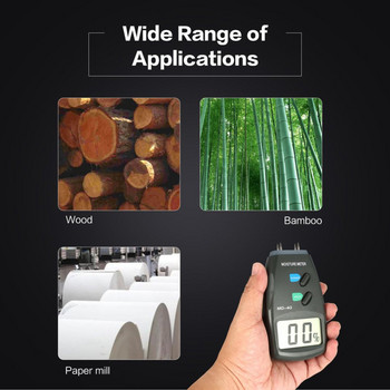 Влагомер Детектор за влага в дърво LCD цифров дисплей Тестер за влажност на дървен материал със задържане на данни