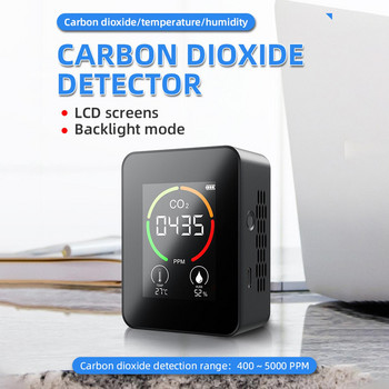 Ψηφιακός μετρητής CO2 5 ιντσών διοξειδίου του άνθρακα USB Air HCHO Ανιχνευτής Πολυλειτουργικός αναλυτής αερίου Παρακολούθηση ποιότητας θερμοκρασίας υγρασίας