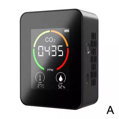 5 in 1 CO2 matuoklis skaitmeninis anglies dioksido USB oro HCHO detektorius daugiafunkcis dujų analizatorius, temperatūros drėgmės kokybės monitorius
