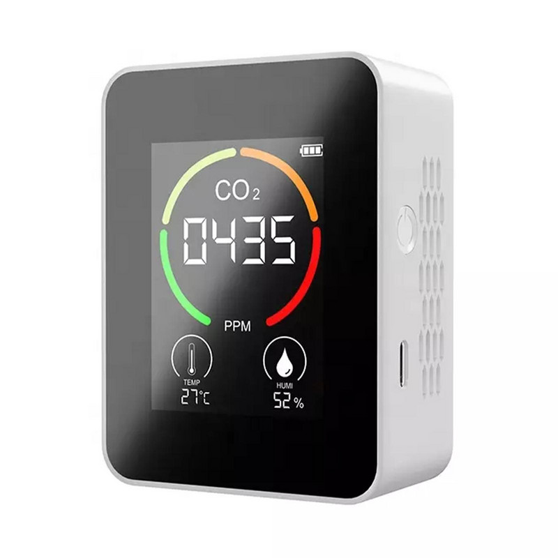 5 in 1 CO2 matuoklis skaitmeninis anglies dioksido USB oro HCHO detektorius daugiafunkcis dujų analizatorius, temperatūros drėgmės kokybės monitorius
