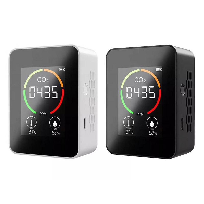 5 in 1 CO2 matuoklis skaitmeninis anglies dioksido USB oro HCHO detektorius daugiafunkcis dujų analizatorius, temperatūros drėgmės kokybės monitorius