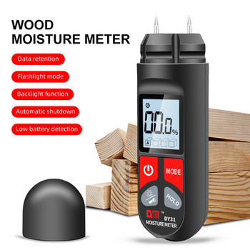 Цифров измервател на влага в дърво, тестер за влажност на хартия с LCD дисплей, преносим стенен влагомер, детектор за влага в дървен материал 0-99,9%
