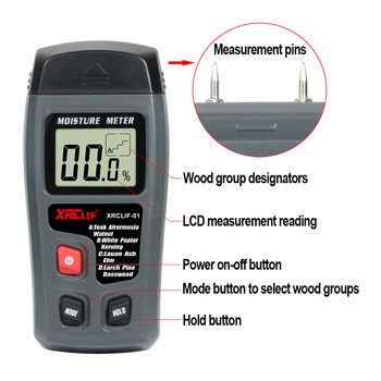 RZ Wood Water Moisture Meter Преносим дигитален тестер за съдържание на влага в дървен бетон Инструменти Влагомер за дървен материал Дървесен влагомер