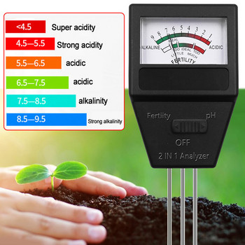 Δοκιμαστής γονιμότητας εδάφους κήπου 2 σε 1 Μετρητής οξύτητας PH Flower Plant Tester Εδαφομετρητής Ψηφιακός ανιχνευτής μέτρησης