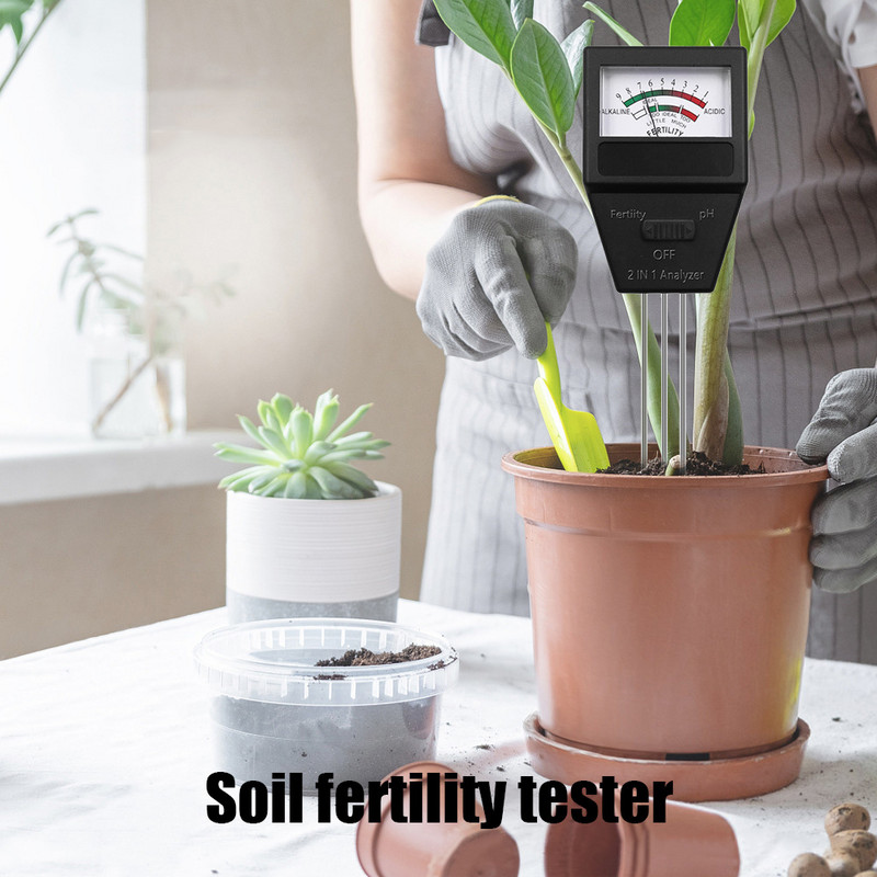 Δοκιμαστής γονιμότητας εδάφους κήπου 2 σε 1 Μετρητής οξύτητας PH Flower Plant Tester Εδαφομετρητής Ψηφιακός ανιχνευτής μέτρησης