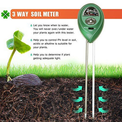 Contor 3 în 1 pentru PH-ul solului Tester pentru lumina soarelui Flori de grădină Senzor de umiditate a solului Contor de plante Monitor de aciditate a umidității Instrument detector