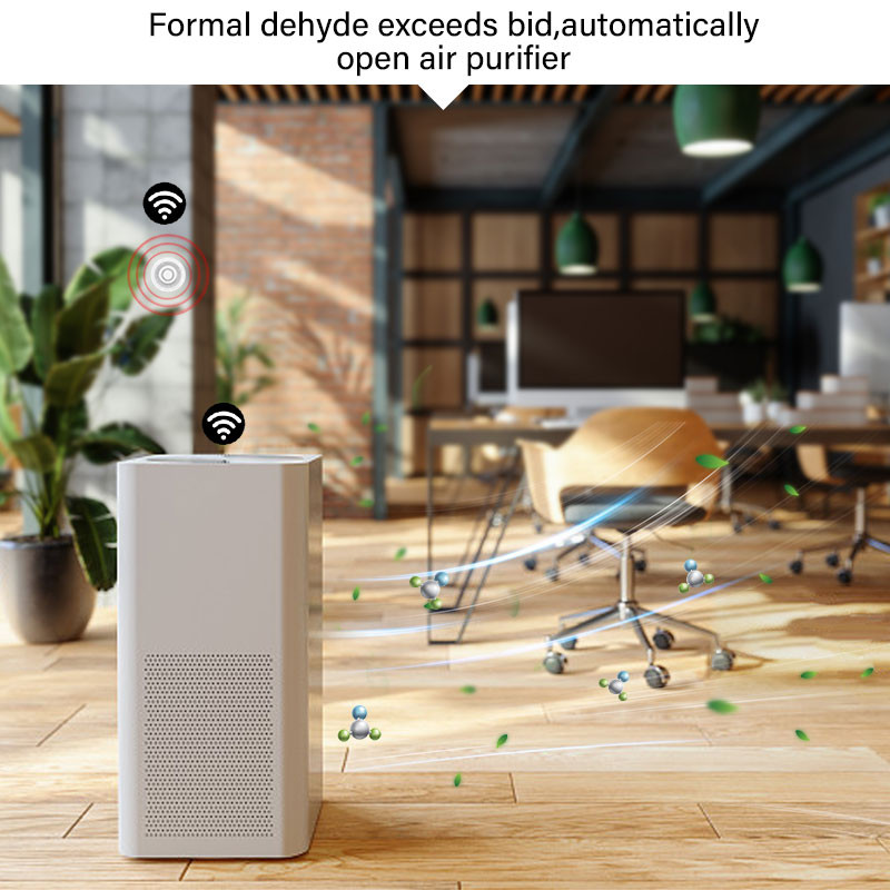 Tuya Wifi Smart Air Box kokybės monitorius CO2 jutiklio temperatūros drėgmės matuoklis VOC HCHO dujų detektorius automatikos signalizacijos detektorius