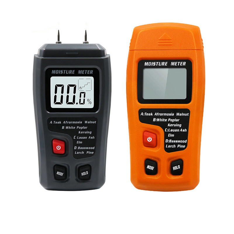 Digitaalne niiskustesti LCD-ekraan Puidu niiskuse mõõtmise tööriist Kaasaskantav puude tiheduse mõõtmine lehtpuidust põrandakatete jaoks Kapid mööbel