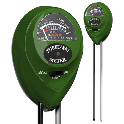 3 az 1-ben talajnedvesség mérő napfény PH mérő Talaj víz savasság páratartalom fény PH teszt Kerti növény Virág nedvességmérő műszer