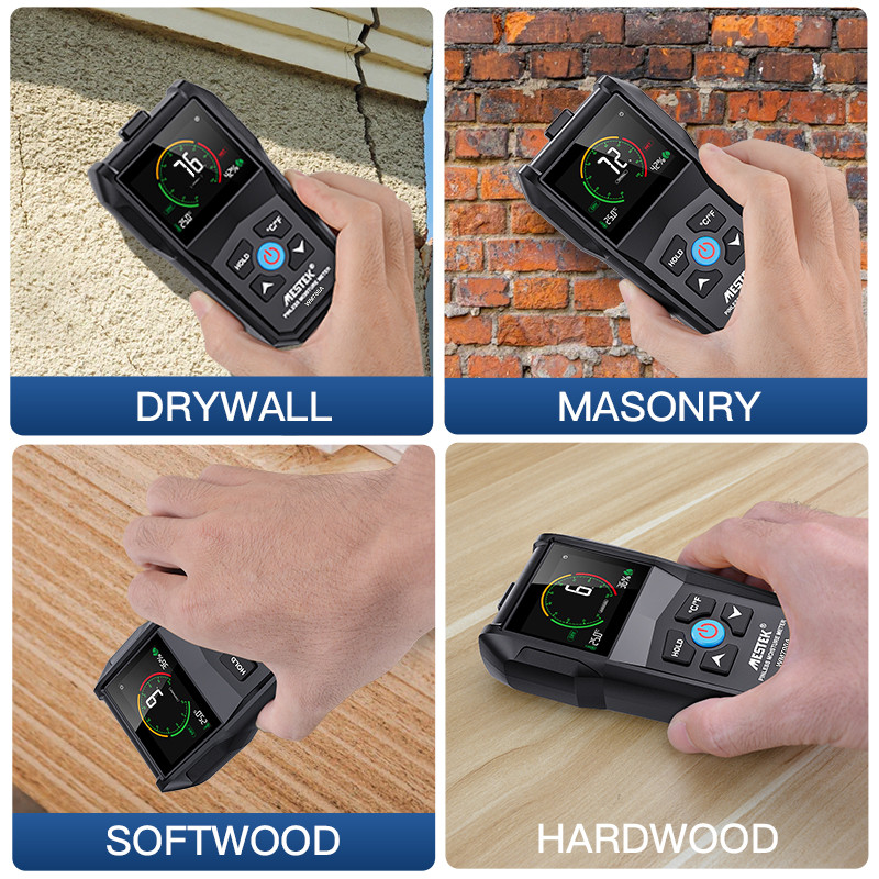 Mestek induktiivne puiduniiskuse mõõtur puidu kipsplaadile puidu niiskuse detektor Mittepurustav digitaalne niiskuse hügromeeter