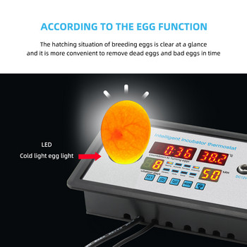 Интелигентен термостат Yieryi Цифров ZFX-W9002 Термостат Контрол на температурата и влажността Инкубатор 360 Автоматично обръщане на яйца 12V/220V