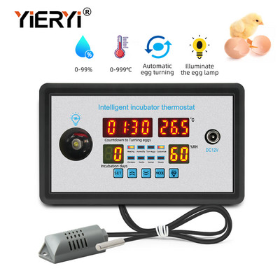 Yieryi Smart Thermostat Digital ZFX-W9002 termostaadi temperatuuri niiskuse reguleerimise inkubaator 360 automaatne munakeeramine 12V/220V