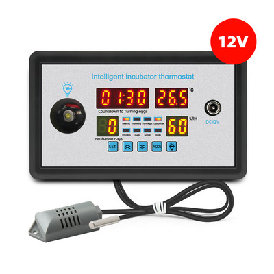 Yieryi Smart Thermostat Digital ZFX-W9002 Thermostat Temperature Humidity Control Incubator 360 Automatic Egg Turning 12V/220V