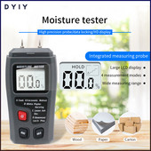 Digitaalne puiduniiskuse mõõtja EMT01 0-99,9% kahe kontaktiga puidu niiskuse tester hügromeeter puidu niiskuse detektor, suur LCD ekraan
