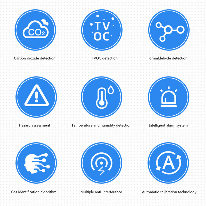Oro monitorius CO2 anglies dioksido detektorius šiltnamio sandėlyje oro kokybės temperatūros drėgmės monitorius Greiti matavimai