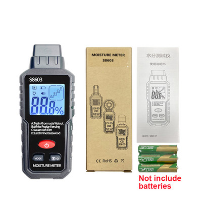 0-99,9% puiduniiskuse mõõtur 4-ühes puiduhakke Juuste niiskuse niiskusandur hügromeeter küttepuidu tester puidutöö puidutöötlemine