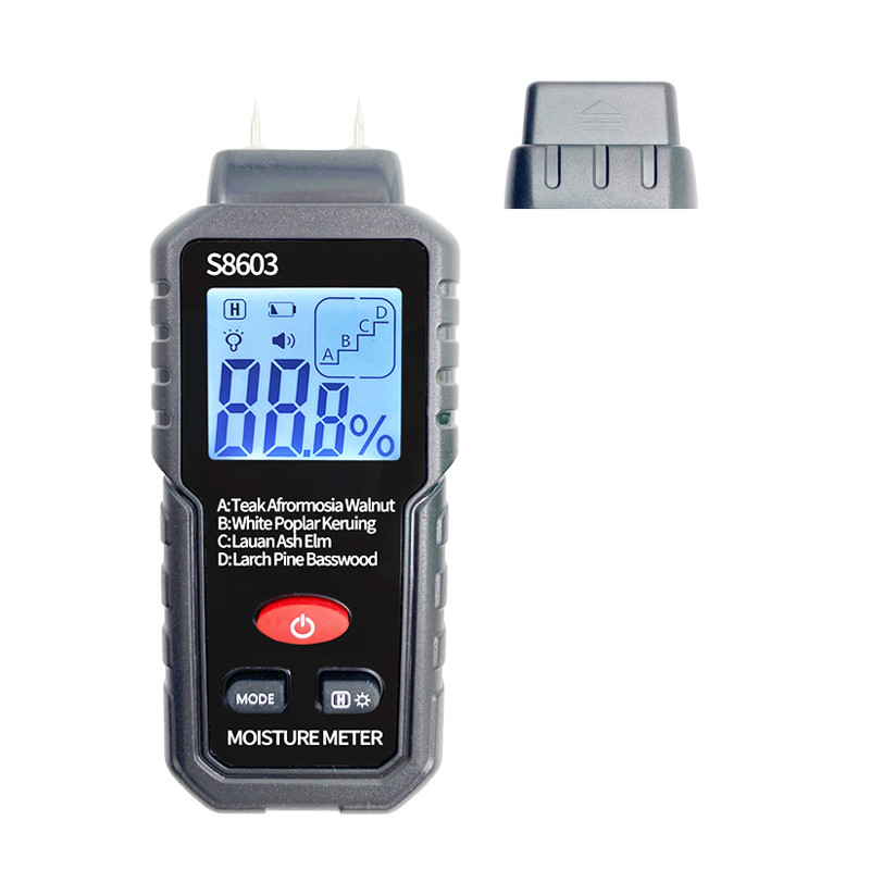 0-99,9% puiduniiskuse mõõtur 4-ühes puiduhakke Juuste niiskuse niiskusandur hügromeeter küttepuidu tester puidutöö puidutöötlemine