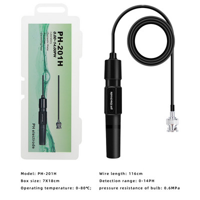 0-14 PH elektróda szonda BNC csatlakozó Ph csere szonda elektród érzékelő akváriumi hidroponikus vezérlő mérőcsatlakozóhoz