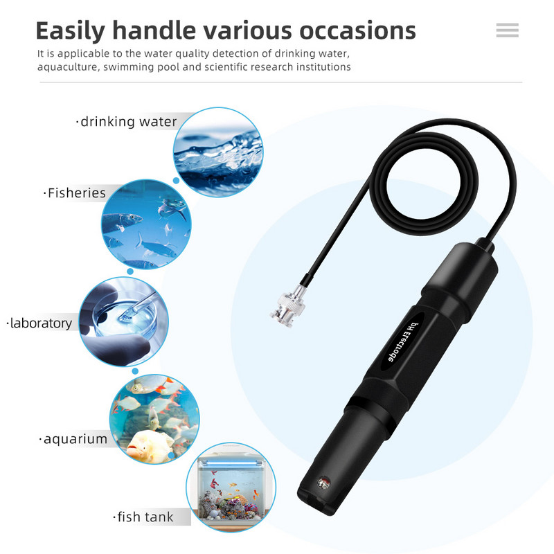 0-14 PH elektróda szonda BNC csatlakozó Ph csere szonda elektród érzékelő akváriumi hidroponikus vezérlő mérőcsatlakozóhoz