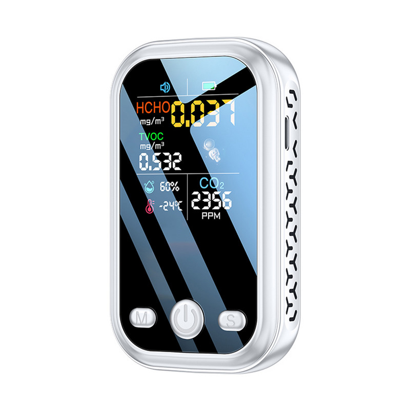 240*280 raiškos oro kokybės detektorius, didelio jautrumo puslaidininkiniai jutikliai 5in1 HCHO TVOC CO2 temperatūros drėgmės testeris