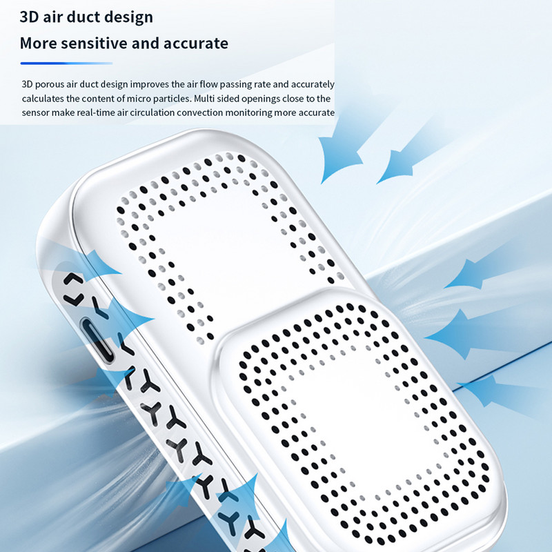 240*280 raiškos oro kokybės detektorius, didelio jautrumo puslaidininkiniai jutikliai 5in1 HCHO TVOC CO2 temperatūros drėgmės testeris
