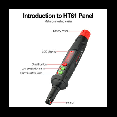 MAYILON HT61 dujų nuotėkio detektoriaus rašiklis 0–1000 PPM su LCD ekranu, pavojaus signalu Degiųjų degiųjų gamtinių metano dujų detektorius